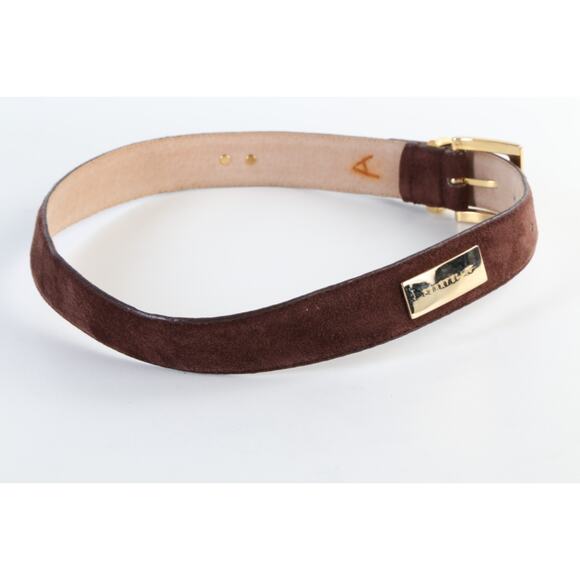 Vintage Perry Ellis Brown Suede Leather Waist Belt Classic Size M - Picture 6 of 16